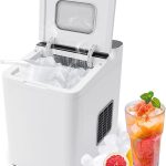 GOPLUS Elektrischer Eiswürfelzubereiter, Ice Maker 12kg/24H, Tragbare und kompakte Eismaschine mit Selbstreinigung, 9 Würfel in 6 Minuten, mit Eiskorb und Schaufel